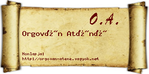 Orgován Aténé névjegykártya